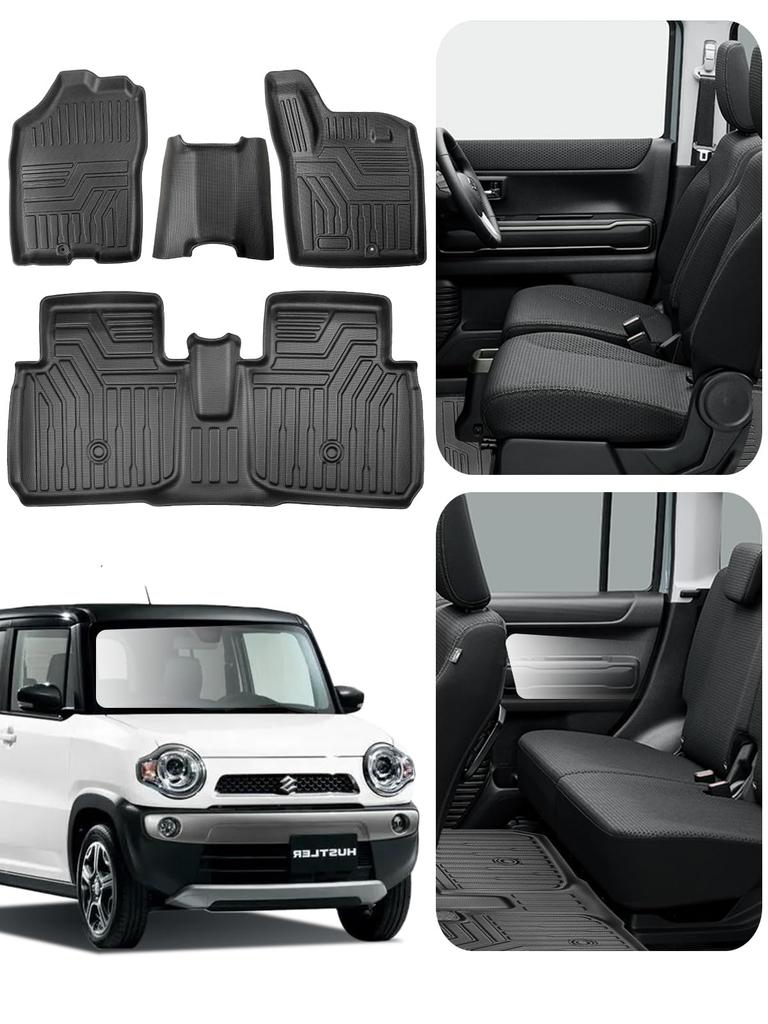 Suzuki Hustler Floor Mats for Suzuki 3D Car Easy Installation in 5 Made of Durable PET Fully Warranty 100% Fitment MR52S/MR92S [Custom-Designed