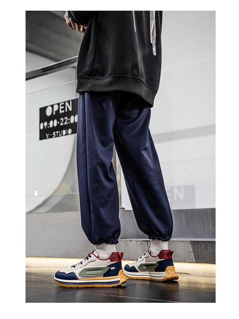 Men's Spring 2025 Breathable Casual Sneakers - Non-Slip Soft Sole, White Trendy Dad Shoes