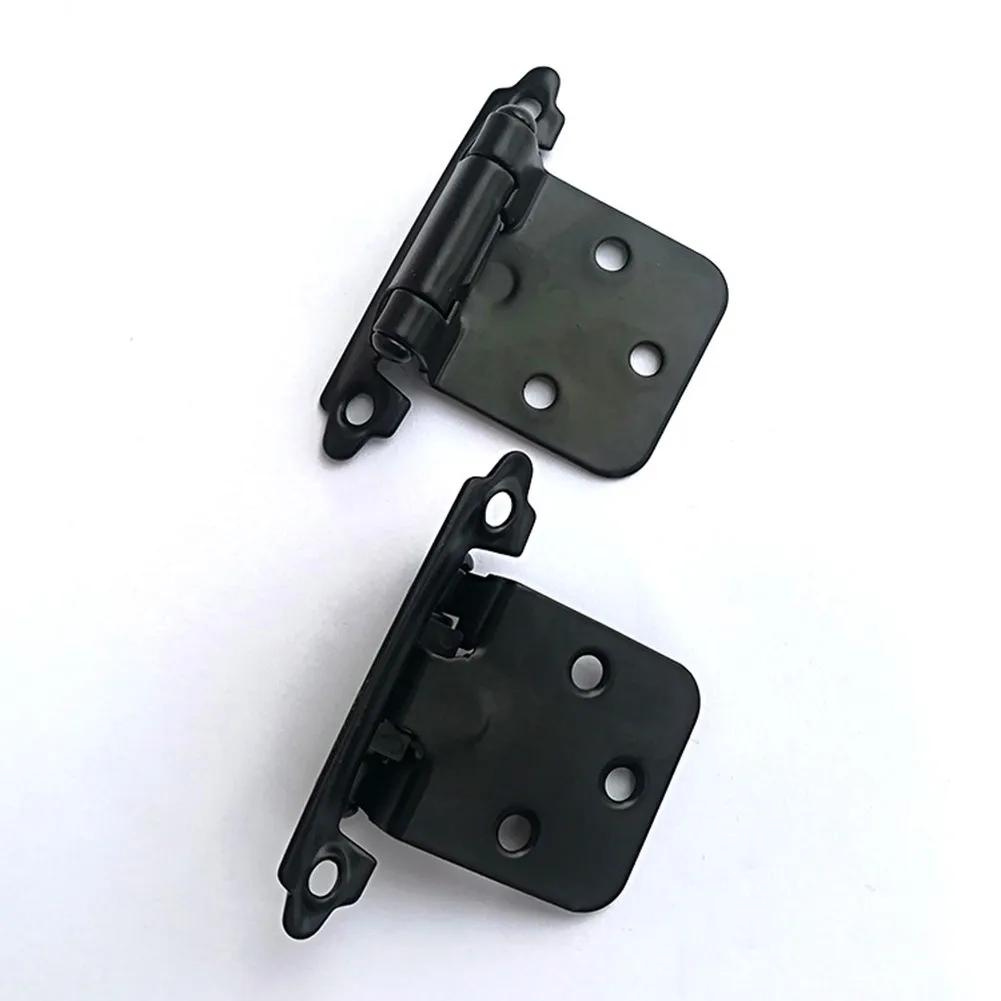 10pcs Self Closing Overlay Hinges Flush Cabinet Hinge Heavy Duty Cupboard Door Spring Self Closing Hinges Furniture Hardware