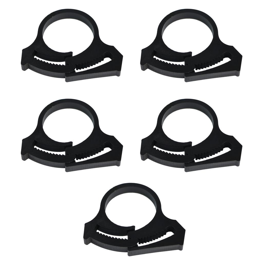 Set of 5 Garden Tubing Clips for Secure Drip Irrigation Systems in Greenhouses Double Gripping Adjustable Hose Clamps
