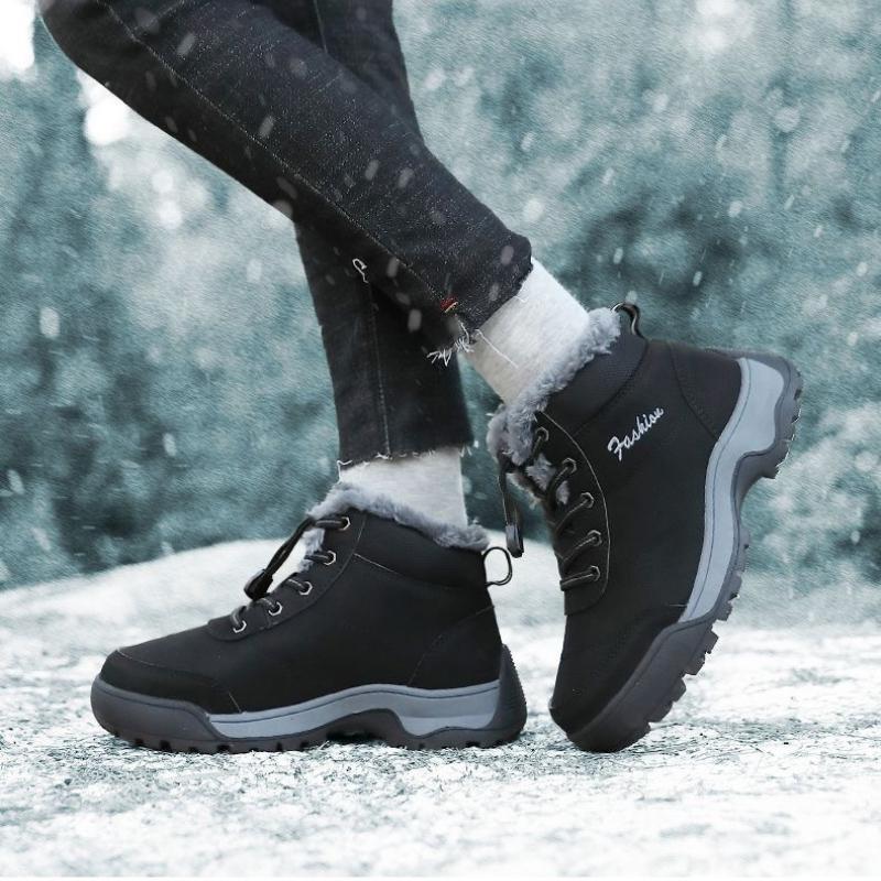 Warm Fur Lightweight Cotton Shoes Men Walking Footwear Male Winter Shoes Sneakers