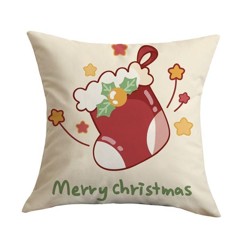 Merry Christmas Tree Throw Pillow Cover, Festive Embroidered Cushion Case for Home Decor