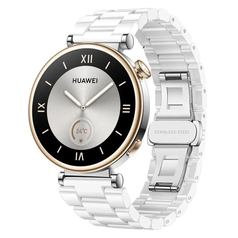18mm Ceramiczno-Metalowy Pasek Do Huawei Watch GT5 Pro 42mm GT6-5 41mm Damska Luksusowa Bransoletka Opaska Na Nadgarstek Do Huawei Watch GT6-5-4 41mm