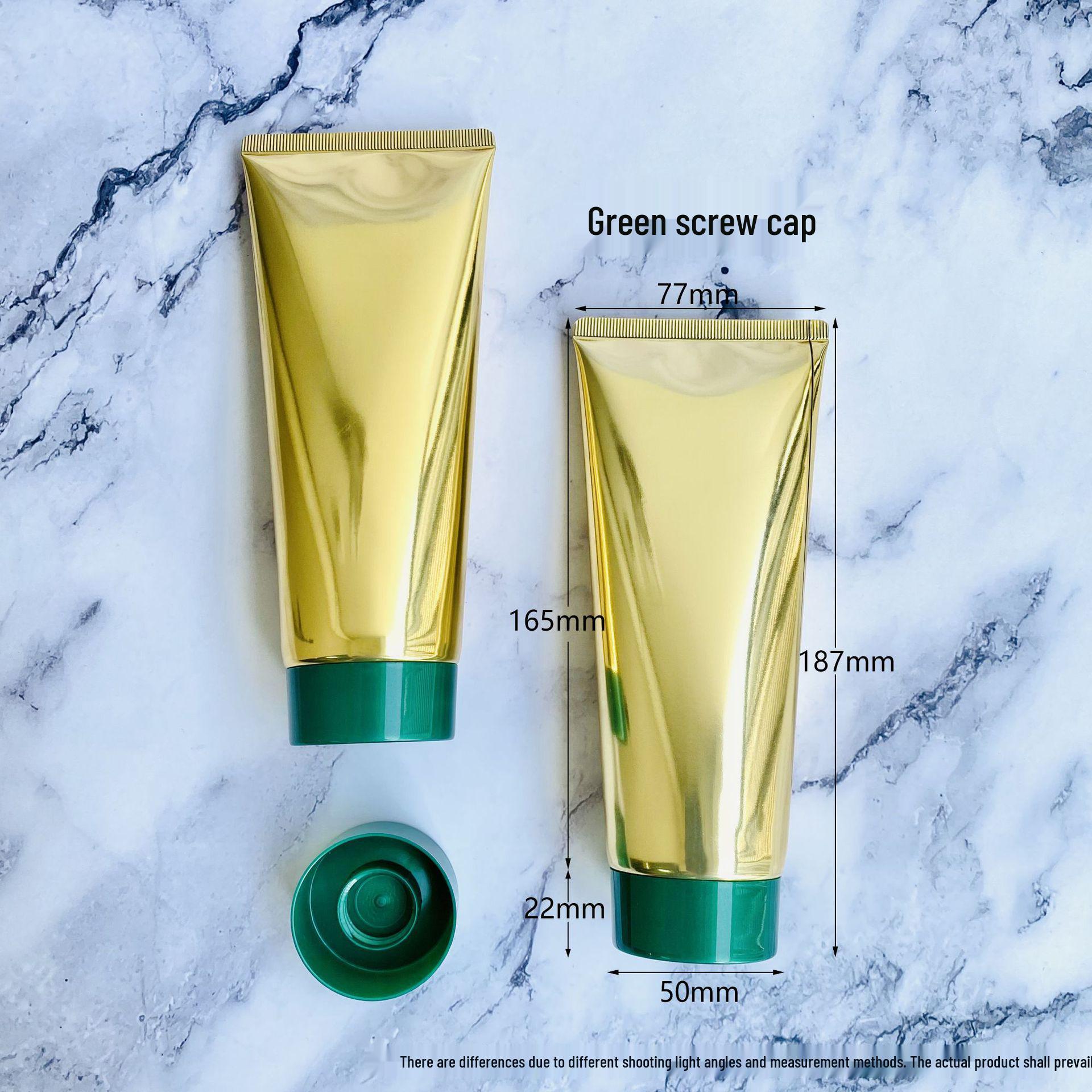 200ml/200g Large Capacity High-Gloss Gold Aluminum-Plastic Tube for Facial Cleanser and Cosmetic Packaging Scrub.