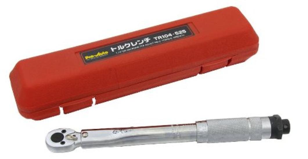

Suekage Tools Preset Torque Wrench Blow Case Included Pro-Auto TR104-525, 6.35mm Drive,