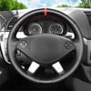 Black Carbon Fiber Leather Hand-stitched No-slip Car Steering Wheel Cover For Mercedes Benz Viano W639 Vito 2010-2015 Valente 2012-2015