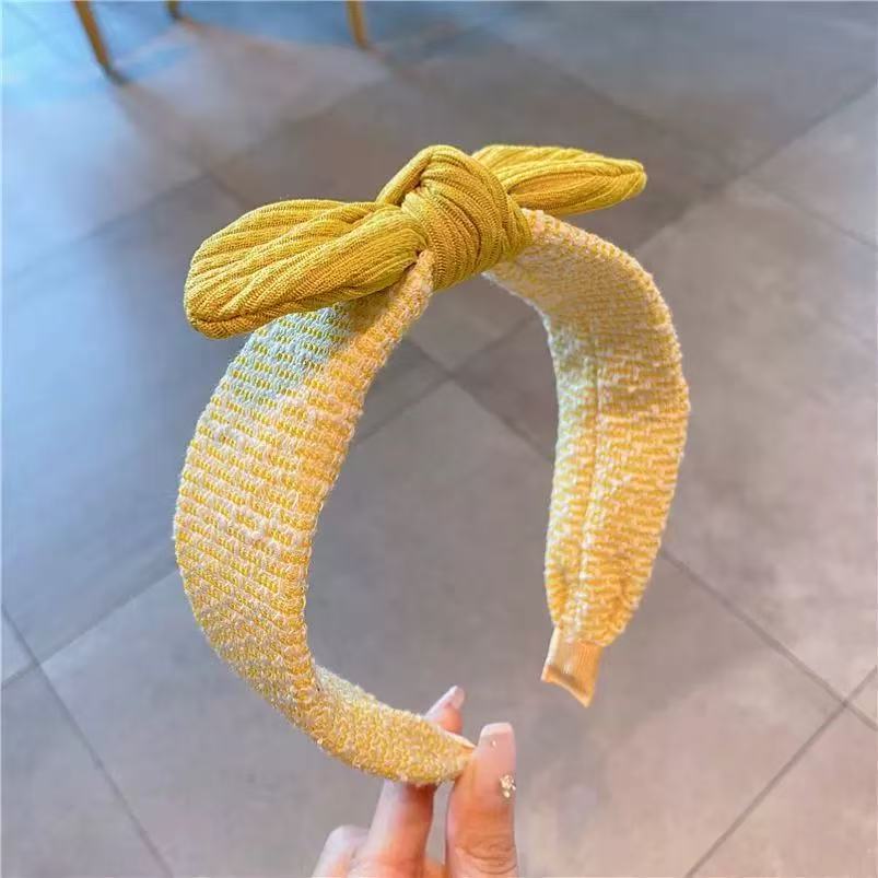 Korean-Style 3D Rabbit Ear Hair Hoop - New Simple Versatile Wide Fabric Headband for Toddlers & Girls, Soft Skin-Friendly, Cute