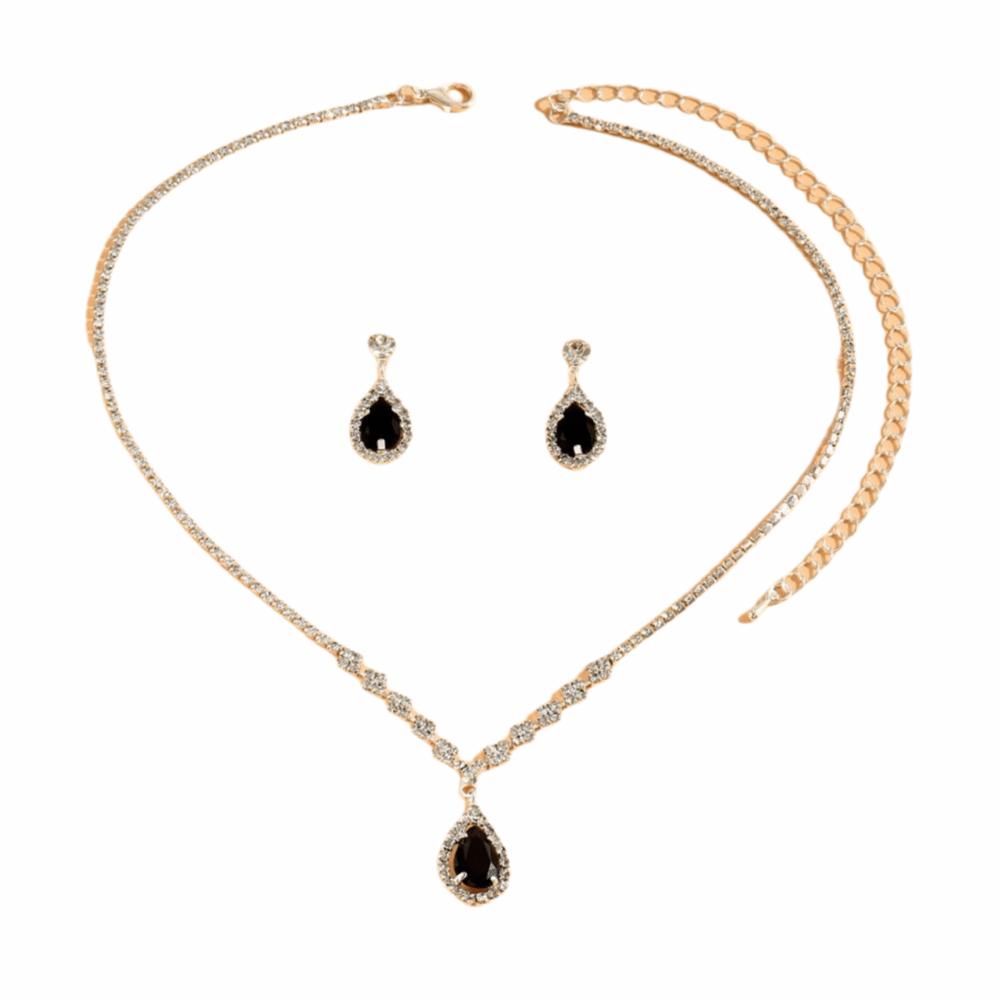 Rhinestone Women's Jewelry Set Droplet Necklace Wedding Banquet Gift Anniversary Gift