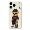 For iPhone 17 Pro Case Cool Bear Pattern Printing Straight Edge TPU Phone Back Cover