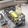 Nordic Foldable Carbon Steel Kitchen Wall Shelf with Drain Baskets