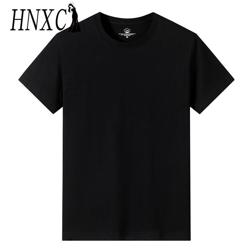 HNXC Kortermet t-skjorte i bomull for menn mote løs halvermet skjorte med trykt medfølende skjorte
