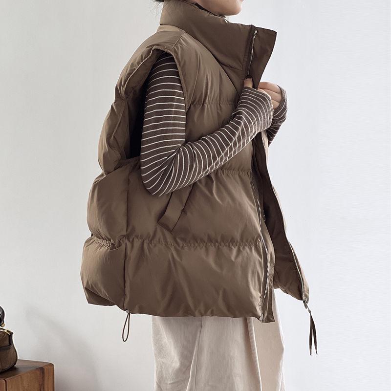 Winter Fashion Short Padded Vest Women Warm Thicken Sleeveless Jacket Cotton Coat