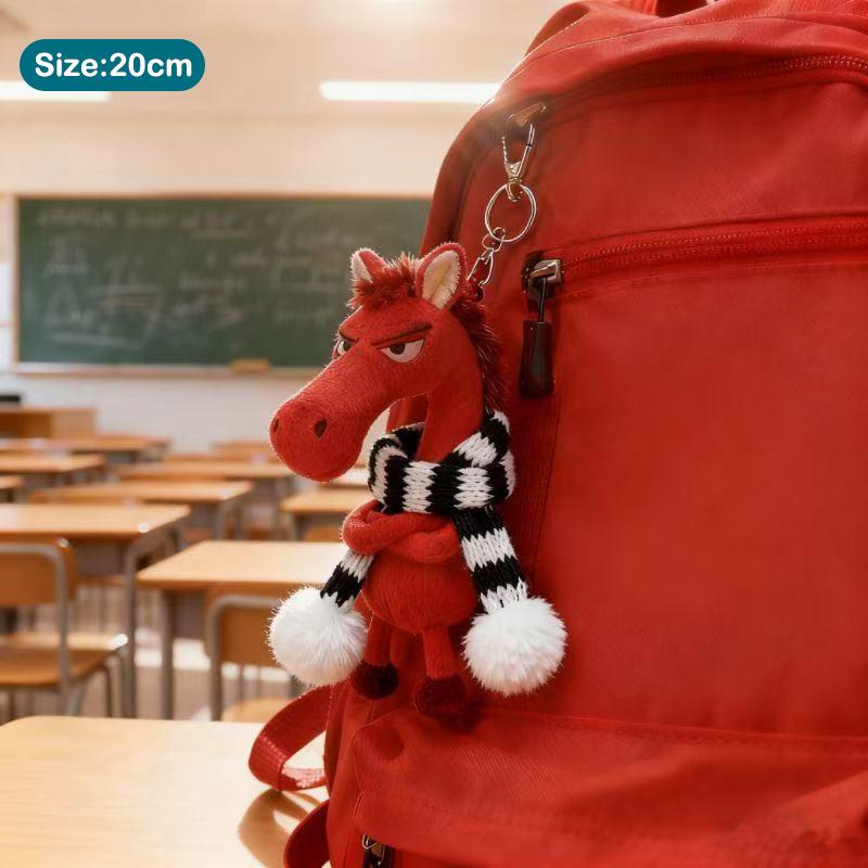 2026 Jahr des Pferdes Maskottchen Pferdeanhänger Kreative Cartoon Schwarzes Pferd Plüsch Schlüsselanhänger Anhänger Taschenanhänger Jahresgeschenke