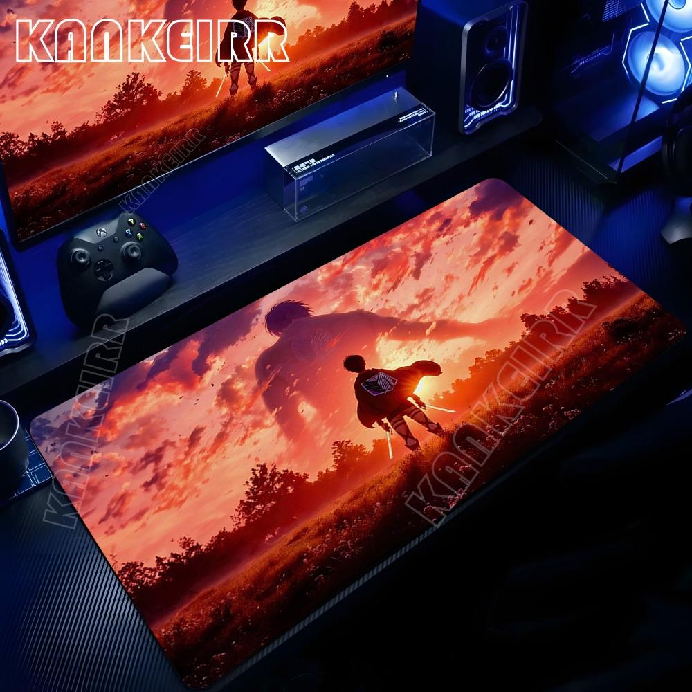Xxl Cool Attack On Titan Anime Mouse Pad Office Computer Keyboard Gaming Accessories Mousepad NonSlip Desk Mat Pc Large Carpet