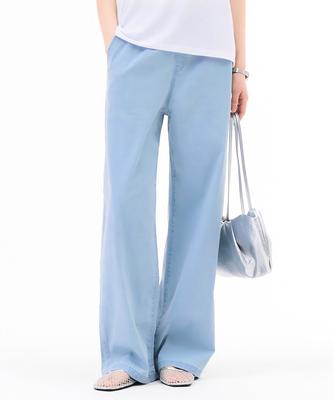 CHASECULT Women'S Full-Banding Wide Air Jeans - Sky Blue