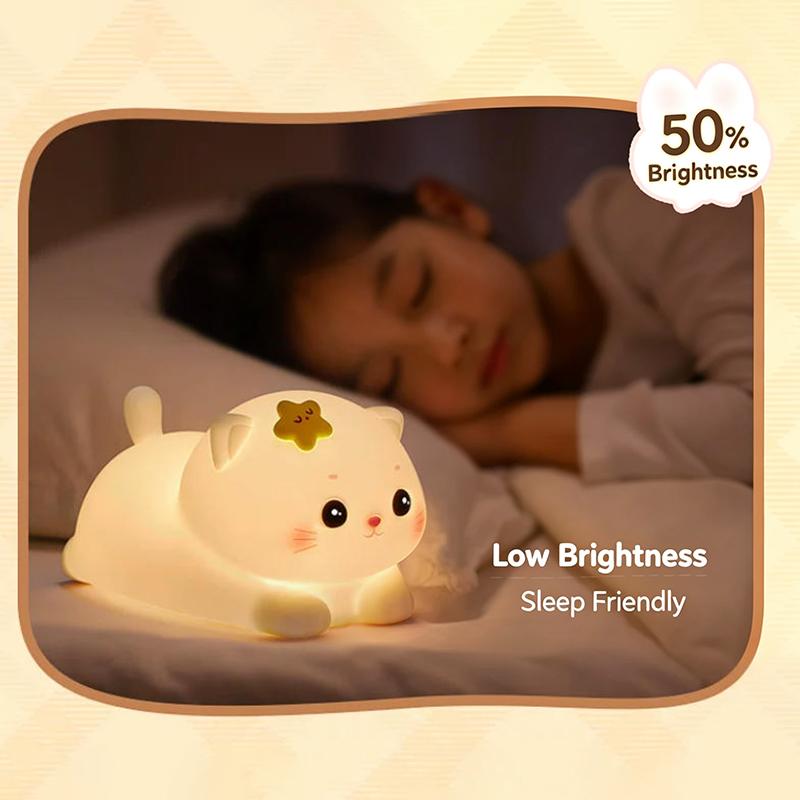 Cute Panda Sheep Rabbit Silicone Night Light USB Rechargeable Touch Dimmable Lamp for Kids Children Holiday Birthday Gift