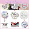 Elegant 2020 Christmas Pandemic Ornament Circular Acrylic Hanging Keepsake