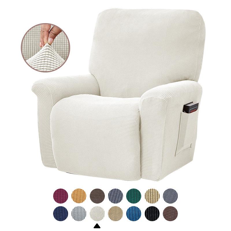 Split Jacquard Recliner Cover Elastic Lazy Boy Chair Sofa Covers Stretch Spandex Couch Slipcovers Armchair Case Solid Color
