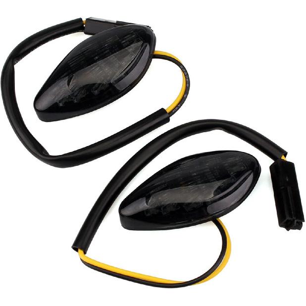 

Flush LED Turn Signal Light Smoked Lenses with Amber Lights Blinker Mounting Kit Replacement for Honda Grom 125 2014 2015 2017 2018 2019