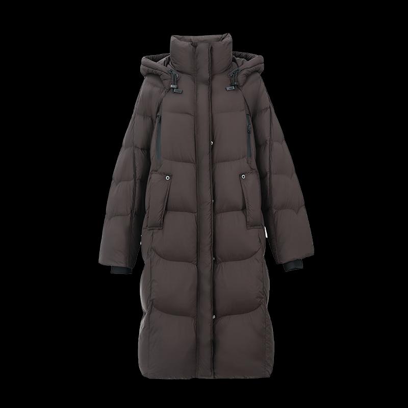 Shetu Women's Loose Long Hooded Down Jacket