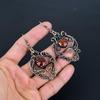 Carnelian 999 Copper Wire Wrapped Earrings, Handmade Gemstone Jewelry Earrings For Memorial Day