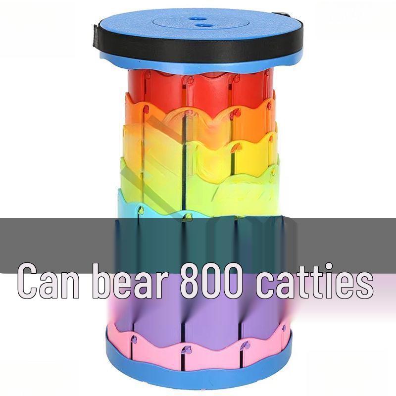 Compact Telescopic Folding Stool for Outdoor, Travel, and Fishing - Portable & Adjustable Plastic Chair for Balcony or Queues