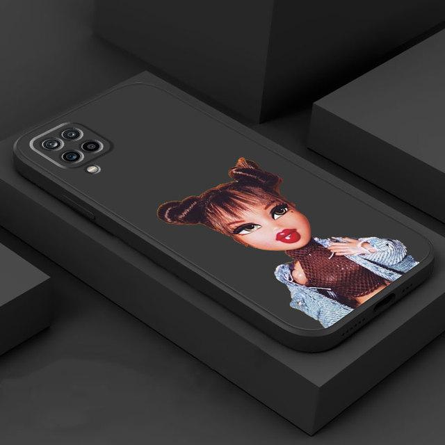 Pouzdro na telefon Doll Bratzs Square pro Samsung Galaxy A03s A71 A11 A31 A01 A21s A51 A02 A70 A50 A10 Tekutý silikonový kryt