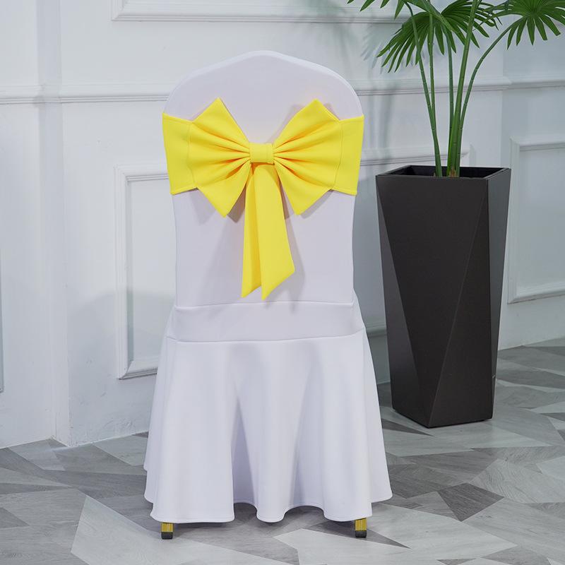 10PCS Thicken Spandex Chair Cover Band Ribbons Chair Tie Backs for Party Banquet Decor Wedding Decoration Knot Chair Bow Sashes