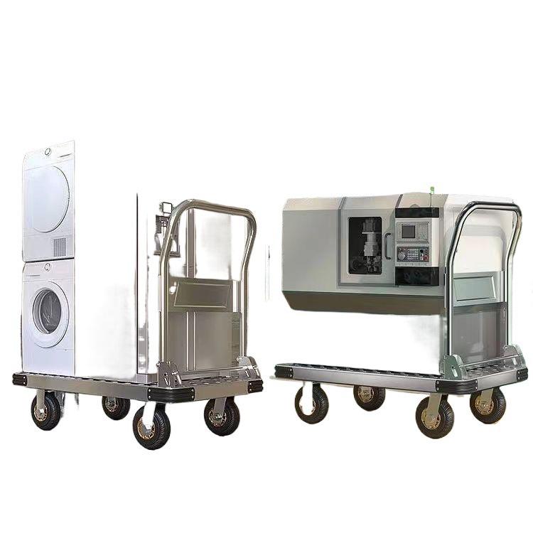 Silent Folding Four-Wheel Hand Trolley for Express Delivery