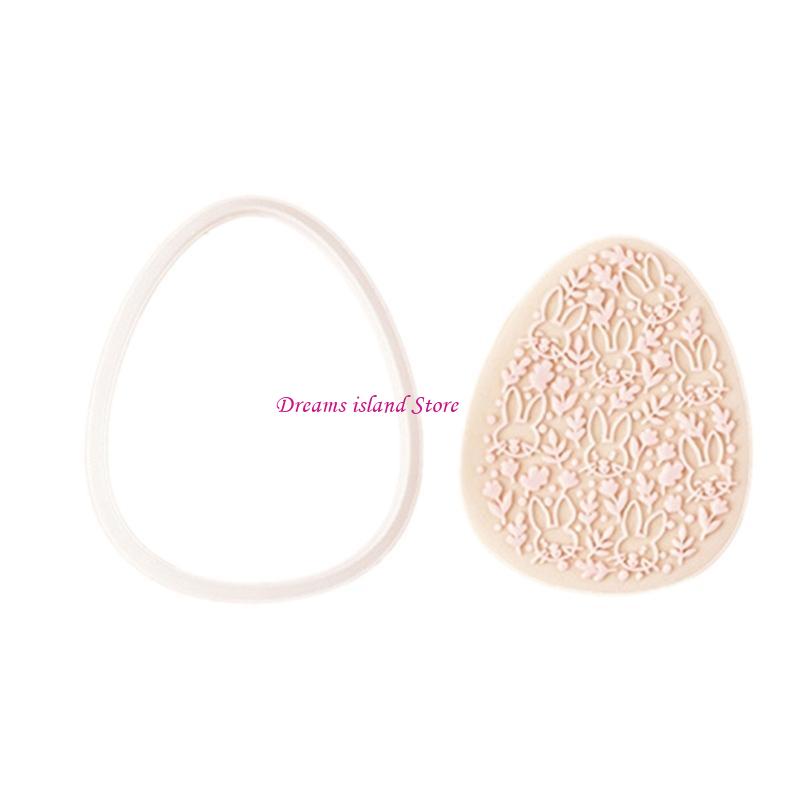Easter Theme Cookie Stamps Plastic Material Pressable Biscuit Stamps Cookie Mold HX6C