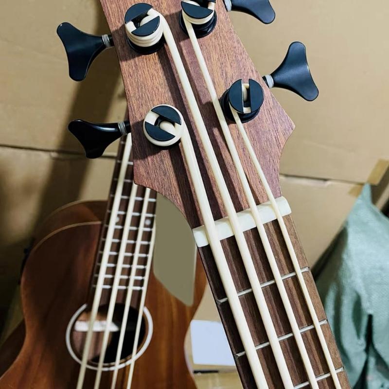 Flat Bottom Slotted Bass Bone Nut Up Saddle Modern Style Electric Bass 4 String PreSlotted Nut Replacement Parts