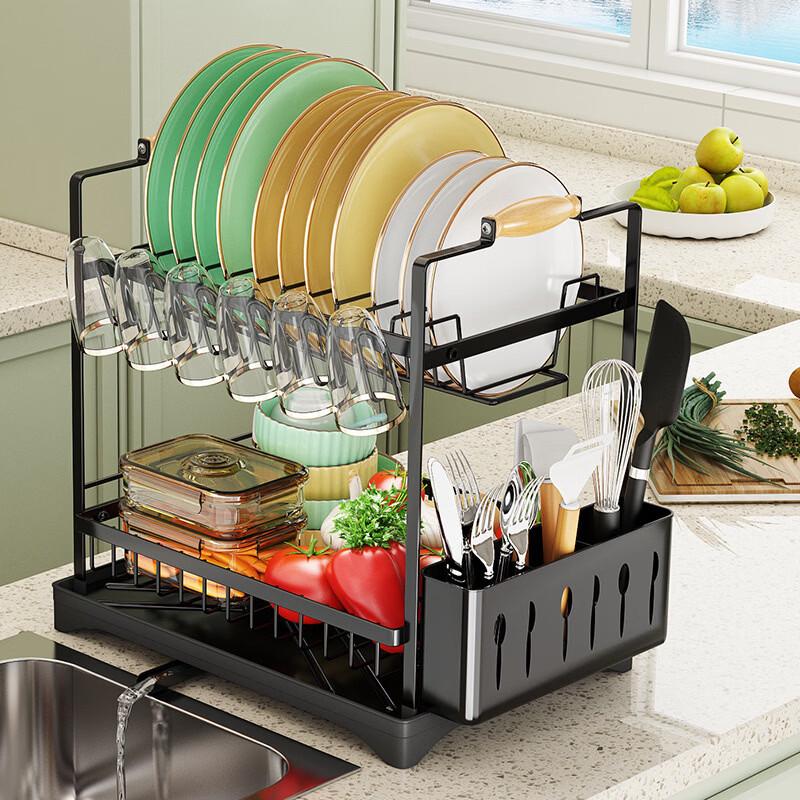 Brangdy Double-Layer Countertop Dish Drying Rack