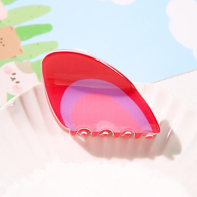 

1 шт. Усовершенствованный стиль тысячелетия розовый ко Дню святого Валентина персиковое сердце зажим для захвата элегантный темперамент радужный зажим-акула