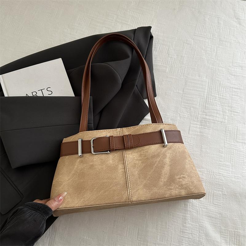 

Exquisite feeling Spice girl portable tote bag women 2025 summer new niche retro versatile commuter shoulder bag хаки