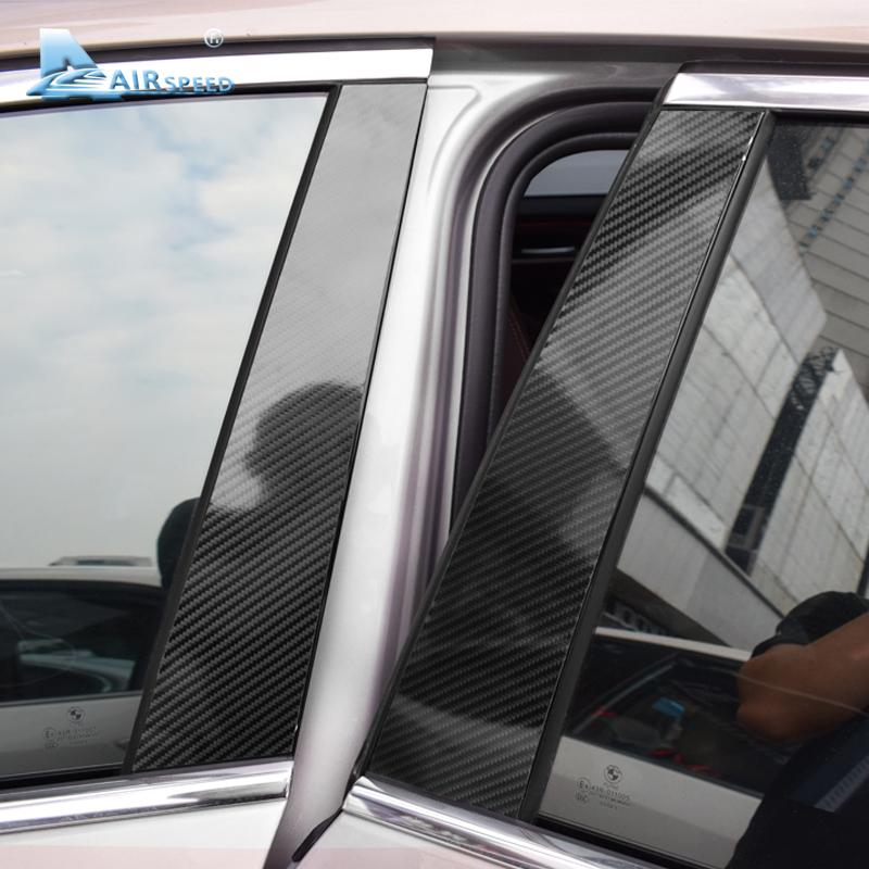 Carbon Fiber Style Interior Sticker for BMW 1 Series F20 2011-2017 Window B Pillar Trim