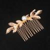 Elegancka ślubna spinka do włosów klamra złoty kolor metalowy liść narzędzia do stylizacji włosów dla kobiet kryształowy grzebień do włosów wsuwka spinka do włosów biżuteria