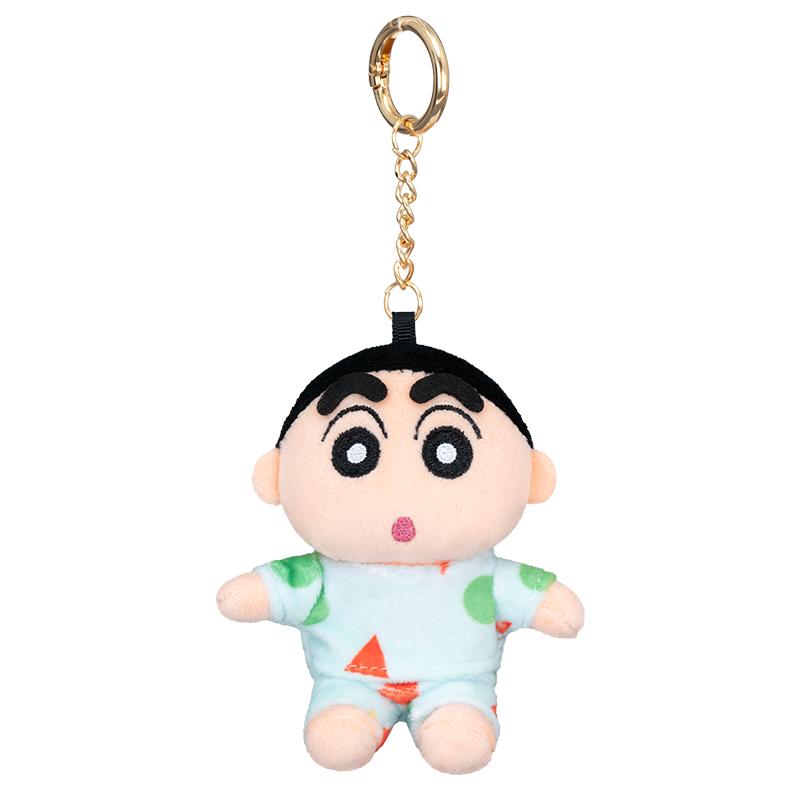 Kawaii Crayon Shinchan Shiro Plush Plush-Filled Animal Key Ring Authentic Japanese Animation Character Figure Pouch Attachment