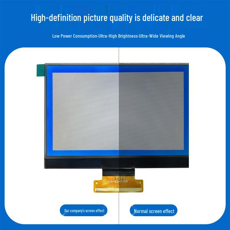 240128 Negative LCD Screen: HD Display with Blue Background & Black Characters, COG Serial Port Module.
