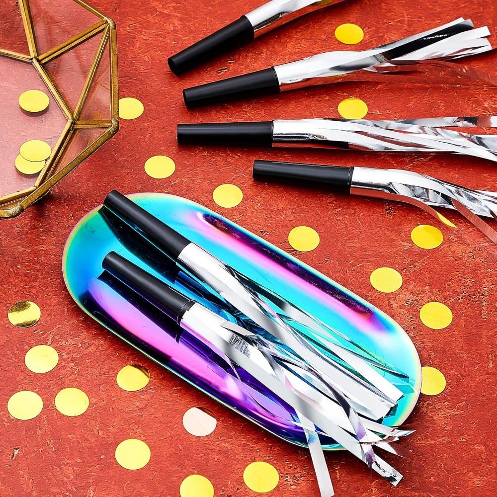30pcs Golden Noise Makers Glitter Noise Makers Metallic Fringed Party Blowers for Adults Birthday Graduation Sporting Events Party Favor Supplies