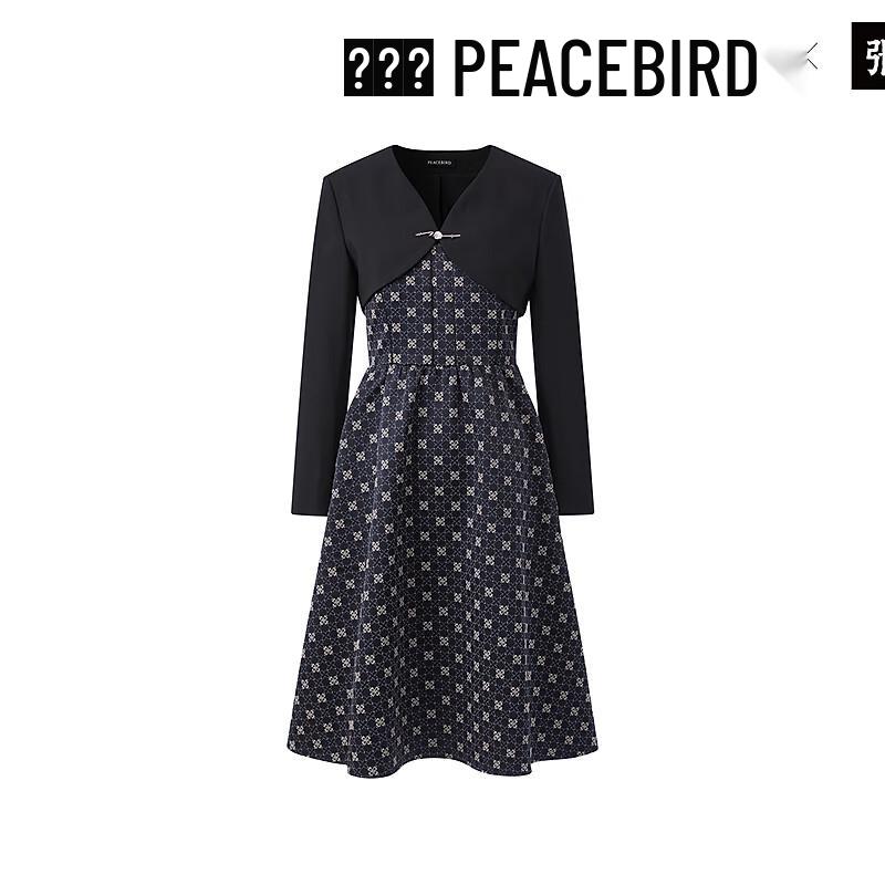 

PEACEBIRD Women s New Chinese Style Jacquard Midi Dress M