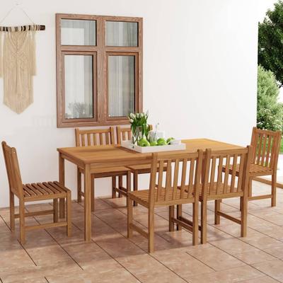 Vidaxl 7-Cz. Garden Furniture Set, Solid Teak Wood