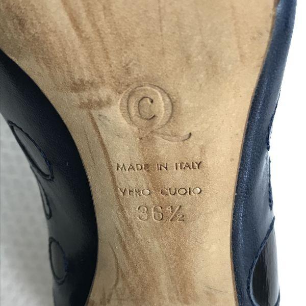 ALEXANDER McQUEEN High Heel Pumps 36.5 23.5 Navy Luxury Shoes(USED)