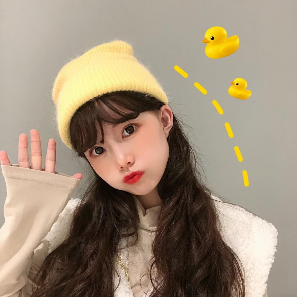 Soft Rabbit Hair Blend Knit Hat For Women Sweet And Versatile For Seasons All