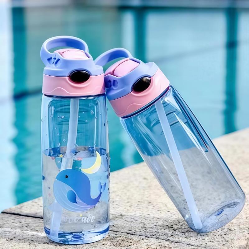 500ML Children Cartoon Plastic Cup With Straw Anti-falling Kids Water Bottle Children's Cup Portable Drinking Bottle Drinkware