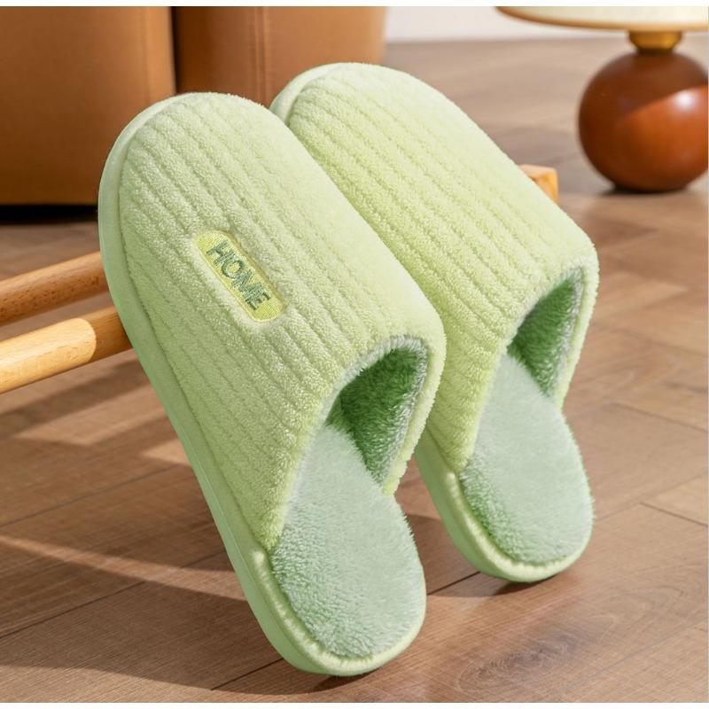 Cotton slippers men's autumn and winter new indoor home thick bottom non-slip warm plush cotton mop women's winter
