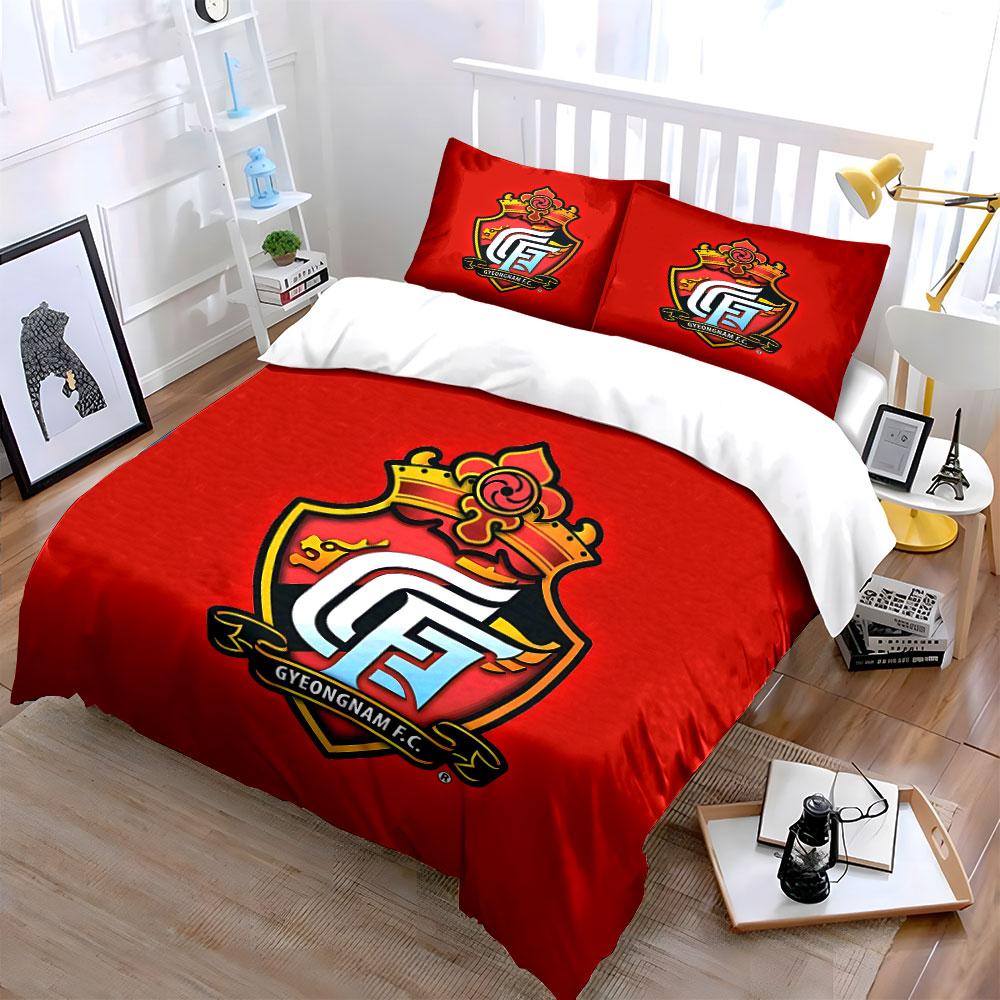Red Gyeongnam FC Bedding Set Bedding Duvet Cover Set Duvet Cover Pillowcases (1 * Duvet Cover 2 * Pillowcases, without duvet insert)