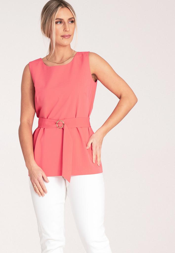 Bluzka Damska Elegancka - Bluzka Z Odkrytymi Ramionami - Bluzka Koralowa M1071 Rozmiar L