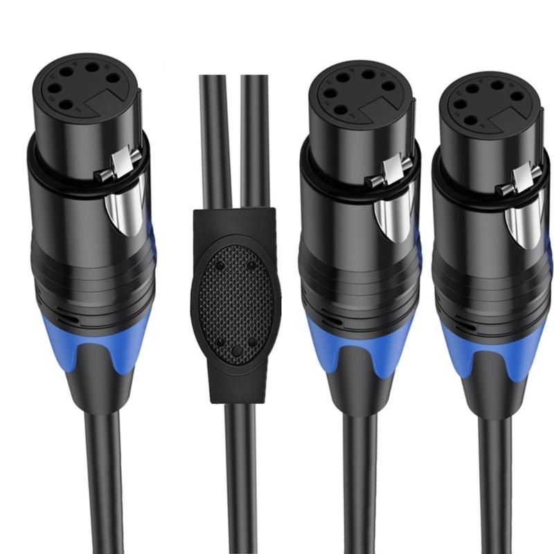 5Pin XLR Splitter Cable With 5Pin XLR Male And Female Connectors For Professional Sound Systems 50cm/19.69in