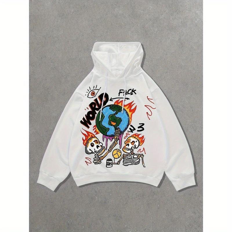 Men's Hooded Sweatshirt, Ribbed Hem & Adjustable Hood, Ideal for Classic Casual & Daily Wear