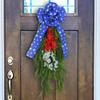 American Independence Day Wreath Door Hanging Holiday Bow Rattan Circle Window Scene Wall Hanging Decoration